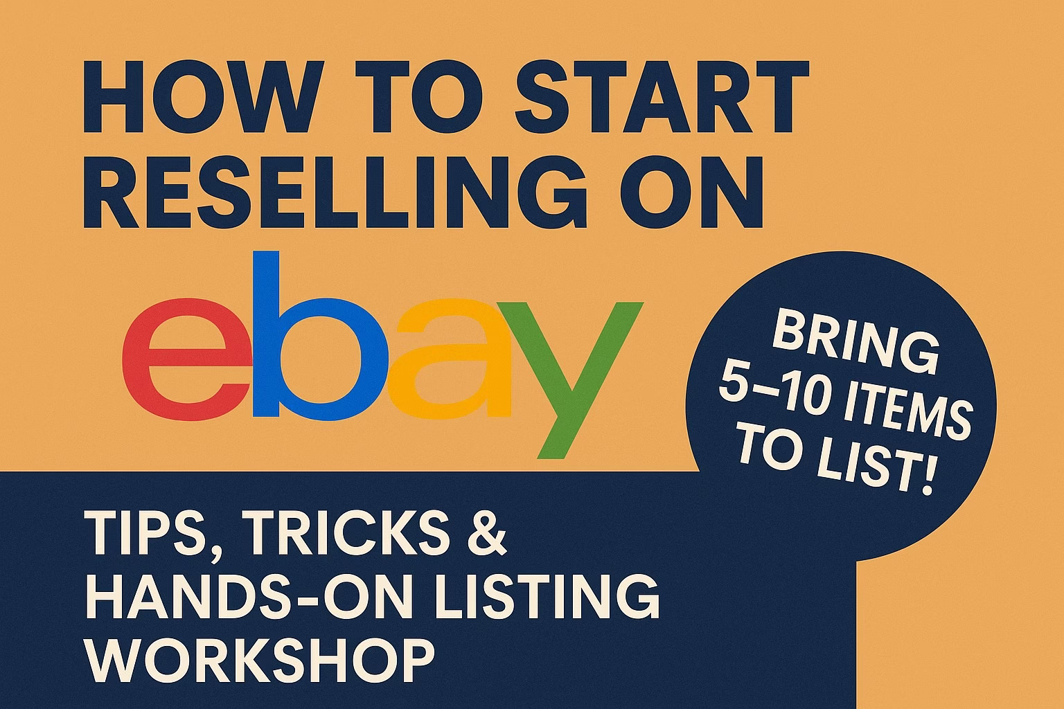 A graphic with the text, "How to start selling on ebay."